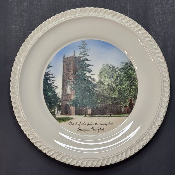 1962 Church of St John the Evangelist Stockport NY Deland Studios Plate VTG - Picture 2 of 7